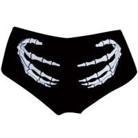 Skeleton Hands Booty Shorts Ladies Underwear