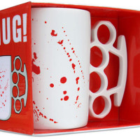 blood splatter knuckle duster mug by thabto