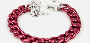 Fuchsia Aluminium Bracelet By Raf Simons