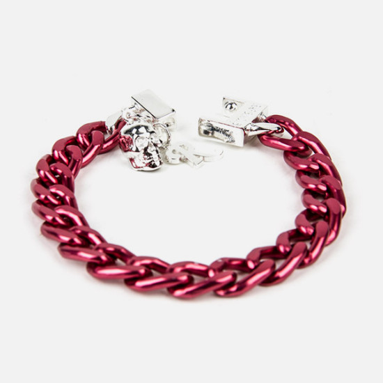 Fuchsia Aluminium Bracelet By Raf Simons