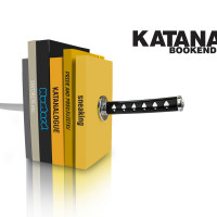 Katana Bookends by Mustard-with books angle