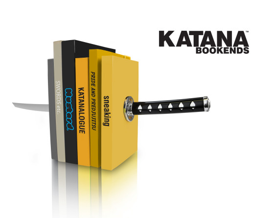 Katana Bookends by Mustard-with books angle