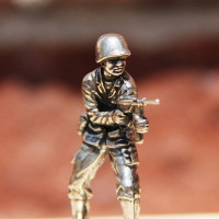 White Bronze Cast Army Men