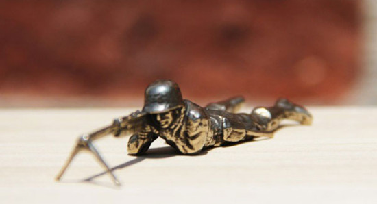 White Bronze Cast Army Men