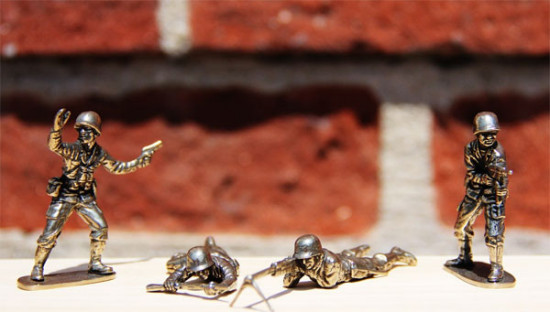 White Bronze Cast Army Men
