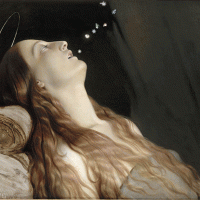 Death in a gif: Paul Hippolyte Delaroche - Louise Vernet (the artist’s wife, on her deathbed) 1845-46
