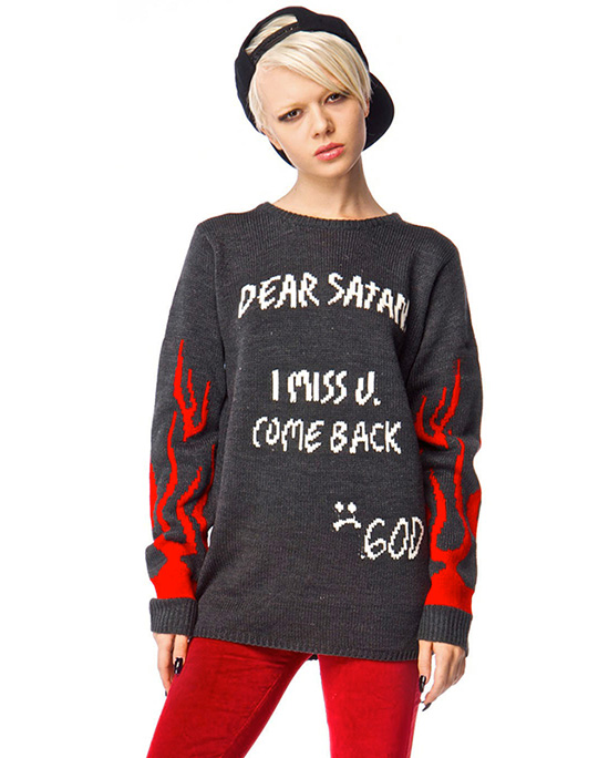 dear satan i miss u come back sweater